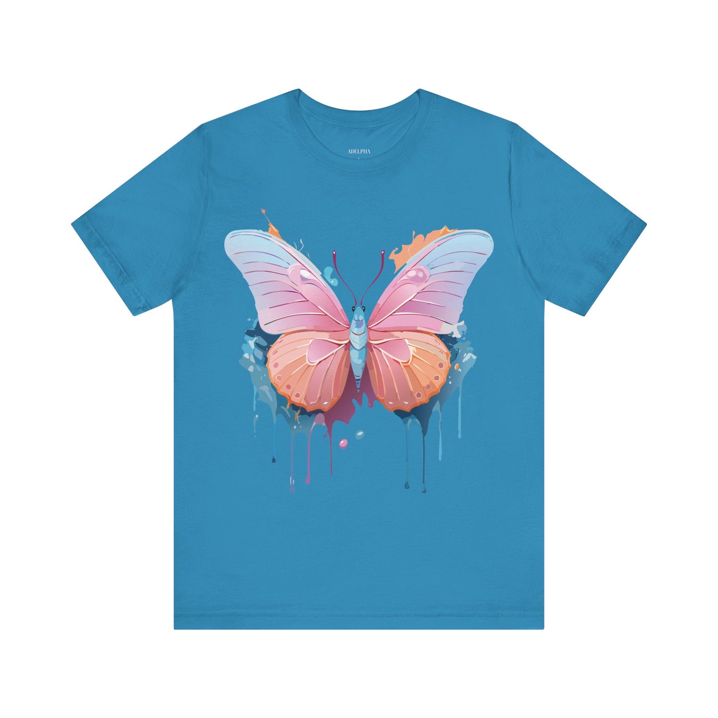 Natural Cotton Tee Shirt with Butterfly