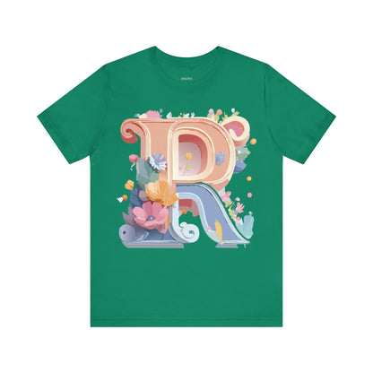 Natural Cotton Tee Shirt - Letters Collection - R Printify