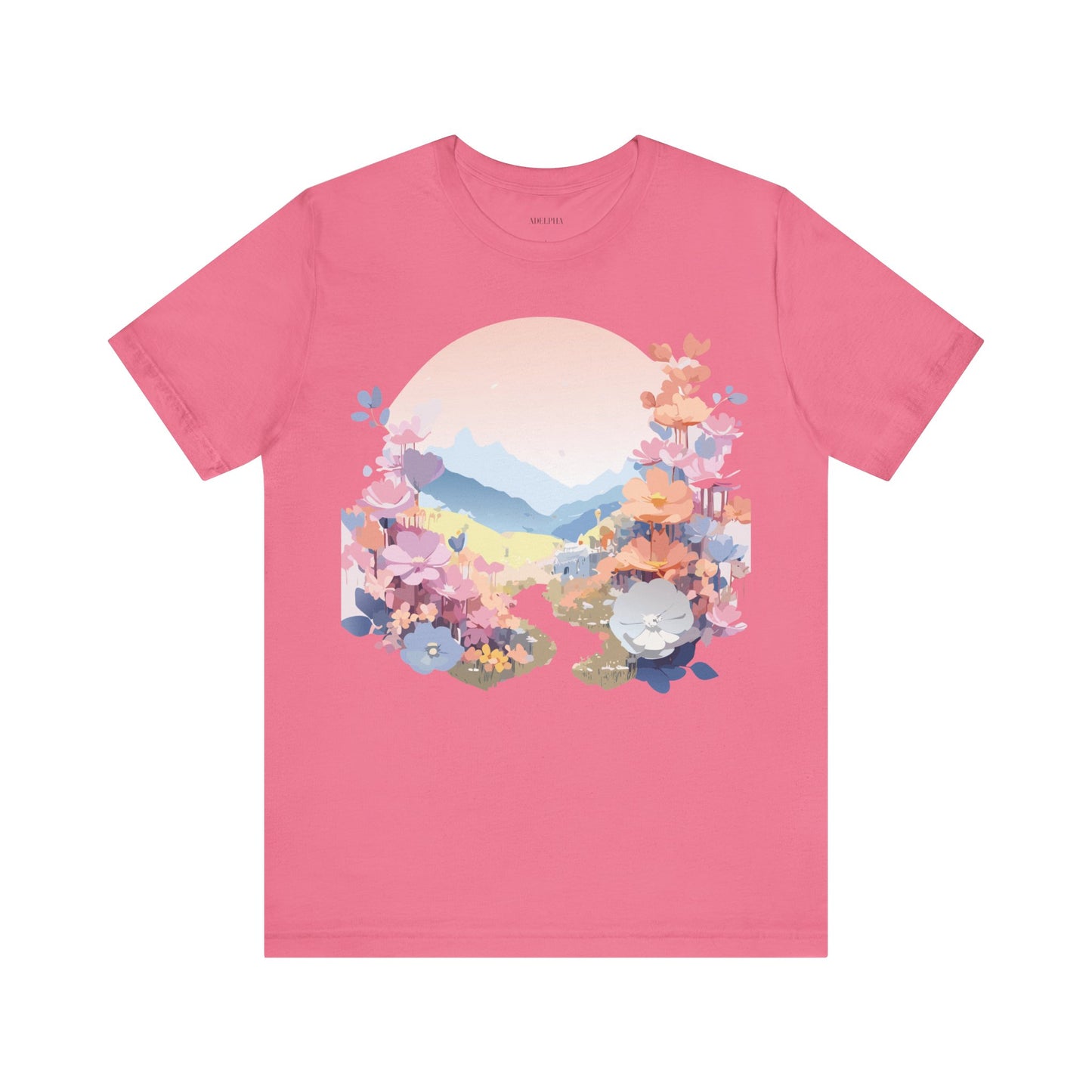 T-shirt en coton naturel avec fleurs