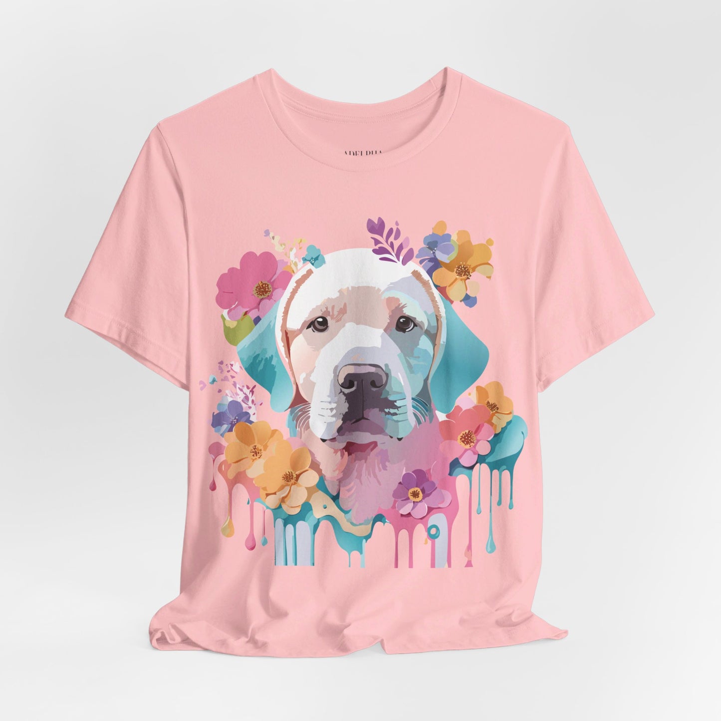 T-Shirt aus natürlicher Baumwolle mit Hund