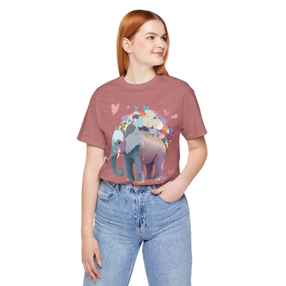 Natural Cotton Tee Shirt with Elephant Printify