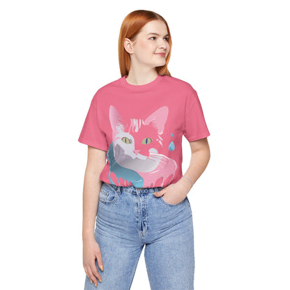 Natural Cotton Tee Shirt with Cat Printify