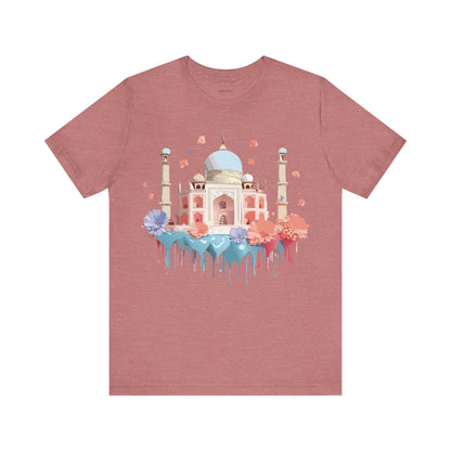 Natural Cotton Tee Shirt - Taj Mahal, India Printify