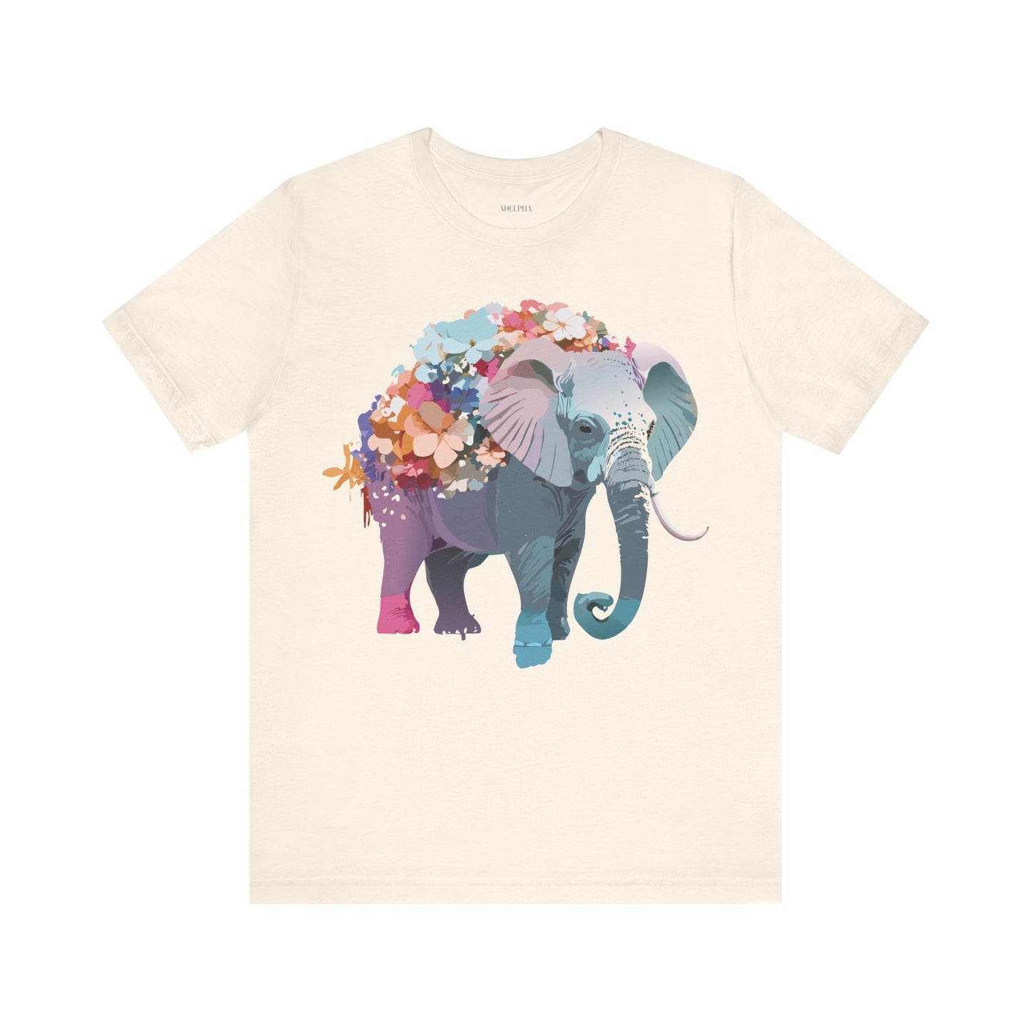 Natural Cotton Tee Shirt with Elephant