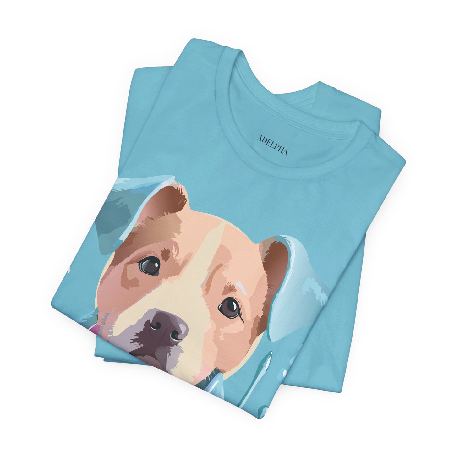 Natural Cotton Tee Shirt with Dog