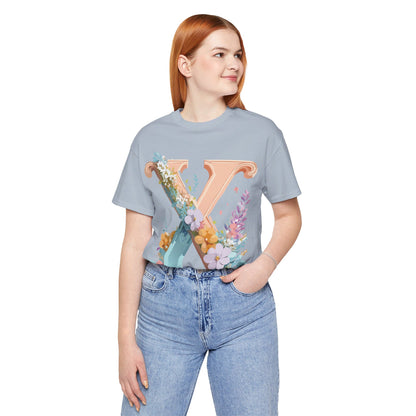 Natural Cotton Tee Shirt - Letters Collection - X Printify
