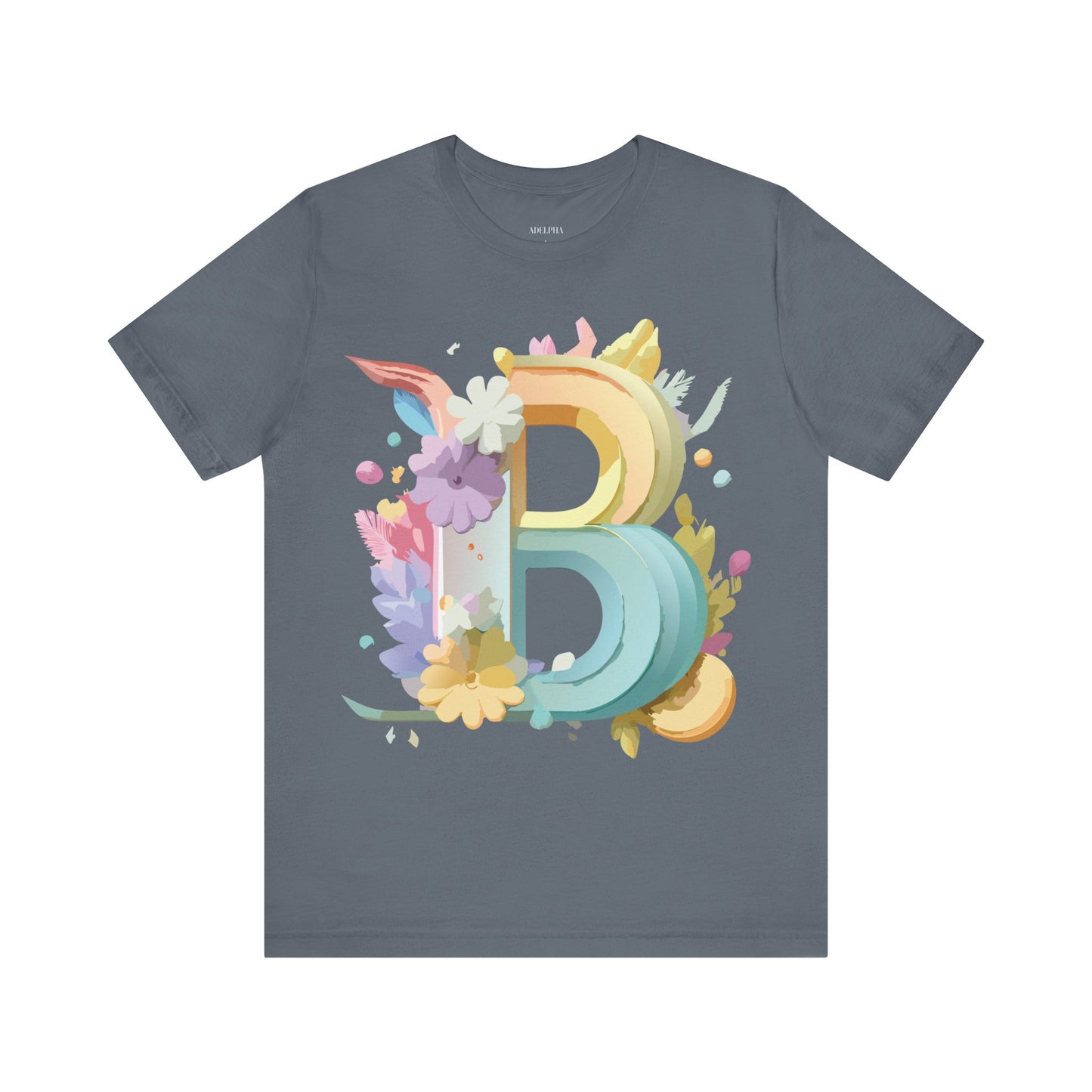 Natural Cotton Tee Shirt - Letters Collection - B