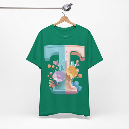 Natural Cotton Tee Shirt - Letters Collection - T Printify
