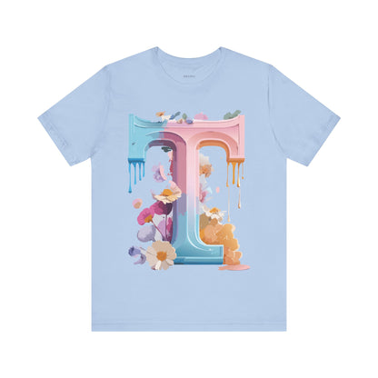 Natural Cotton Tee Shirt - Letters Collection - T Printify