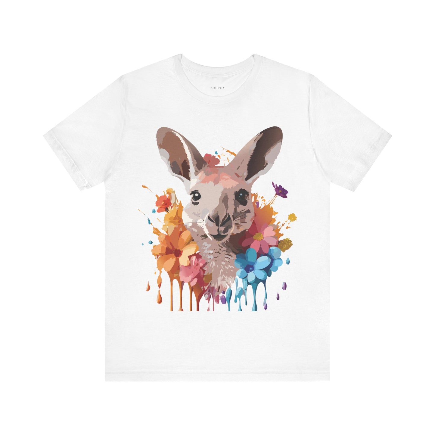 Natural Cotton Tee Shirt with Kangaroo