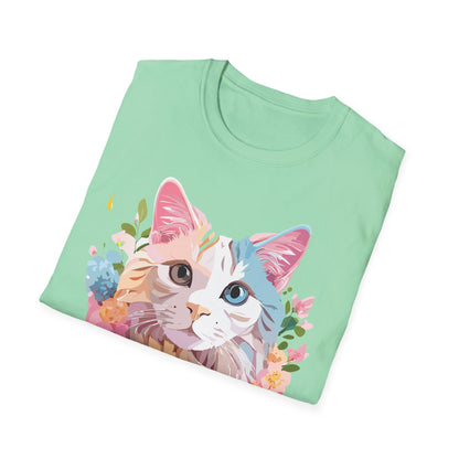 Cat Shirt Unisex Softstyle Tee 100 Percent Ring Spun Cotton Kitten Tee