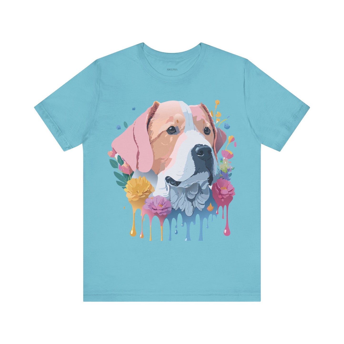 Natural Cotton Tee Shirt with Dog