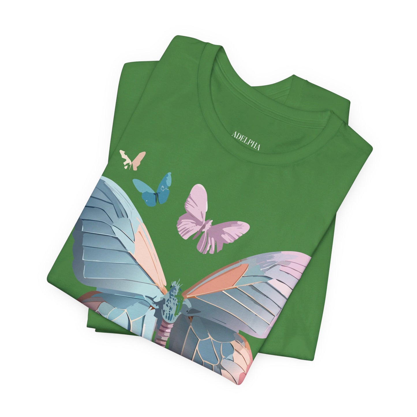 Natural Cotton Tee Shirt with Butterfly