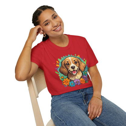 Dog Lover Unisex Animal Print T Shirt Cotton Tee Gildan Softstyle 64000