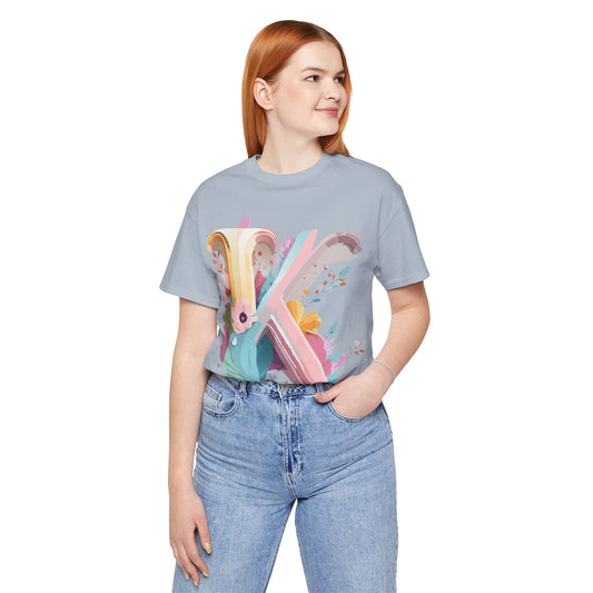 Natural Cotton Tee Shirt - Letters Collection - K Printify