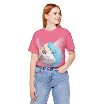 Natural Cotton Tee Shirt with Cat Printify