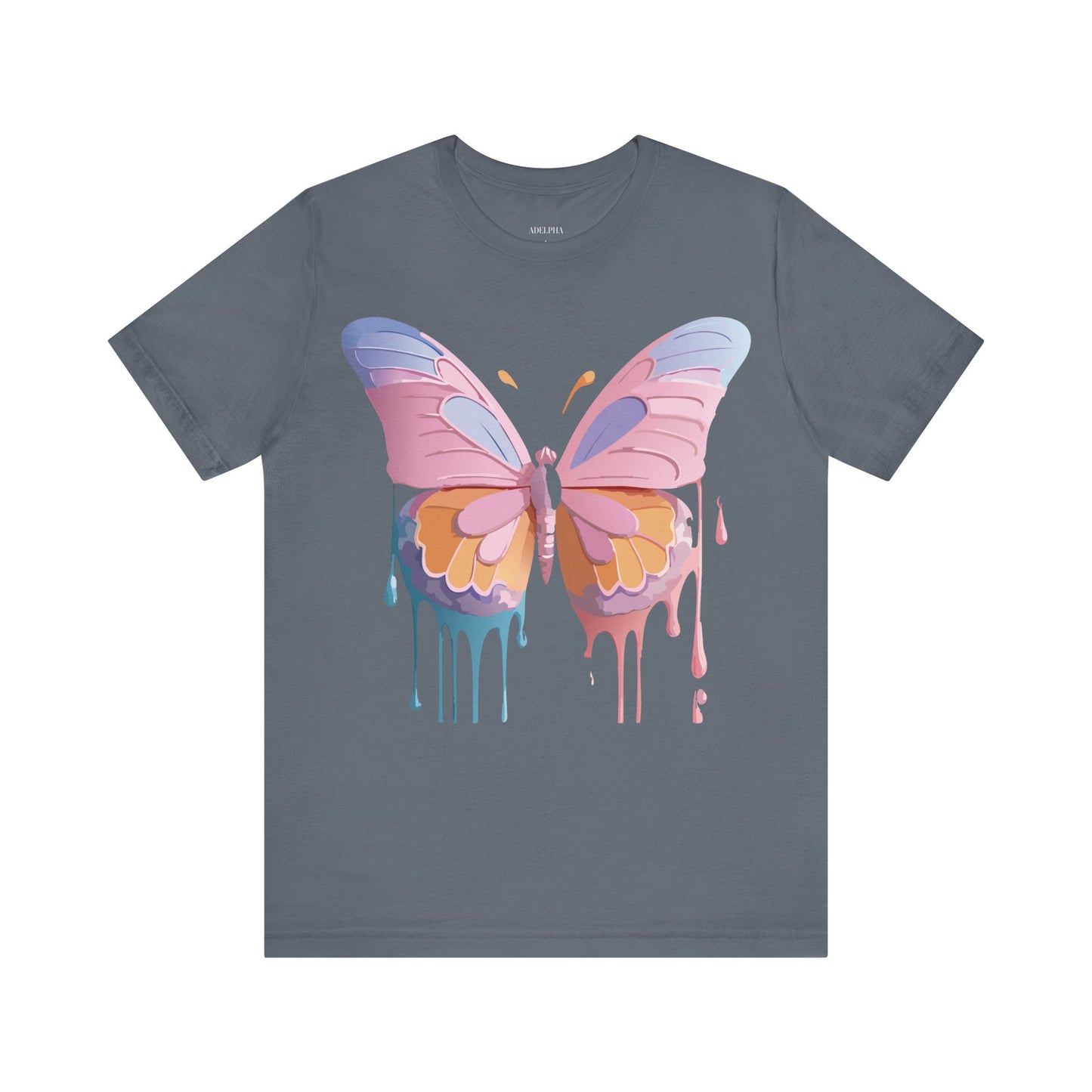 Natural Cotton Tee Shirt with Butterfly