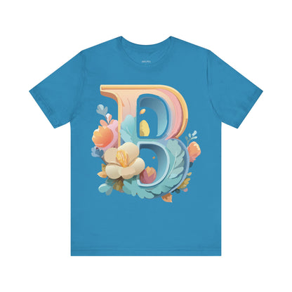 Natural Cotton Tee Shirt - Letters Collection - B Printify