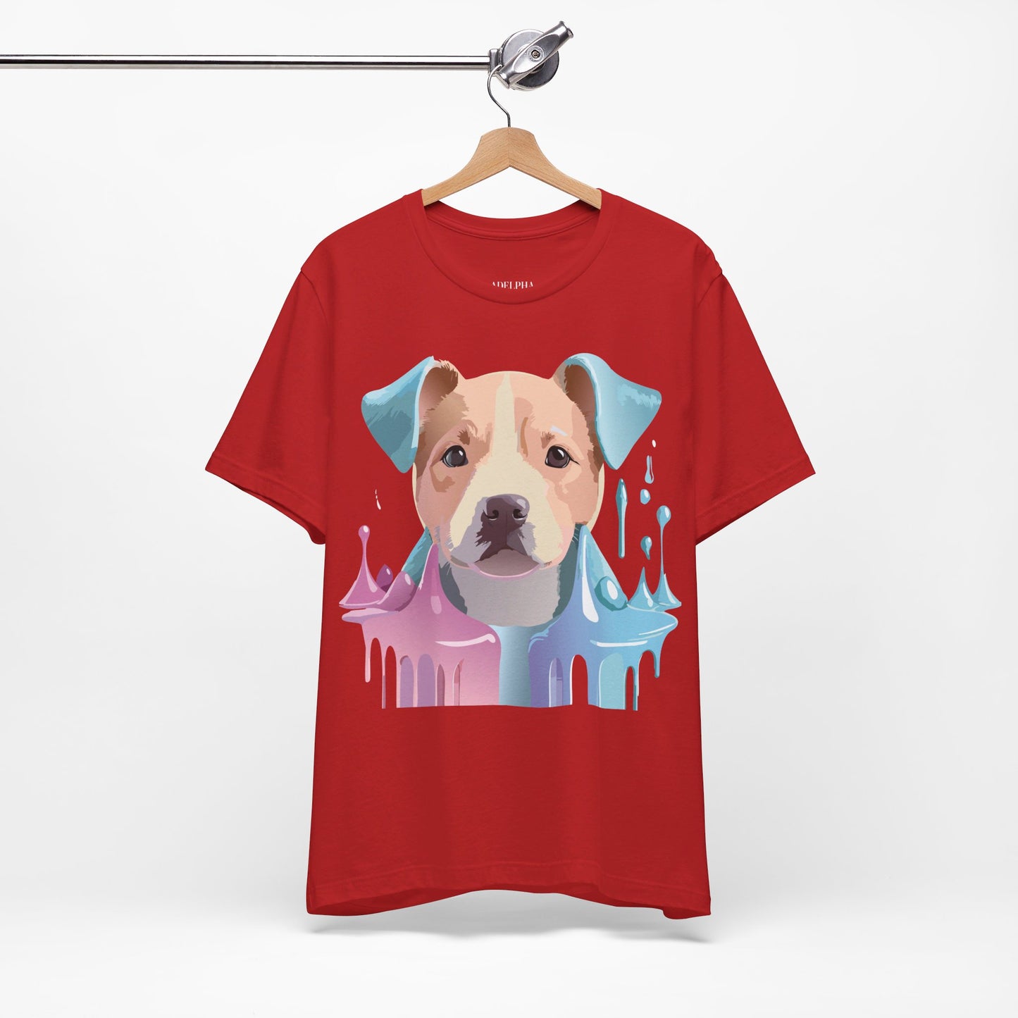 Natural Cotton Tee Shirt with Dog