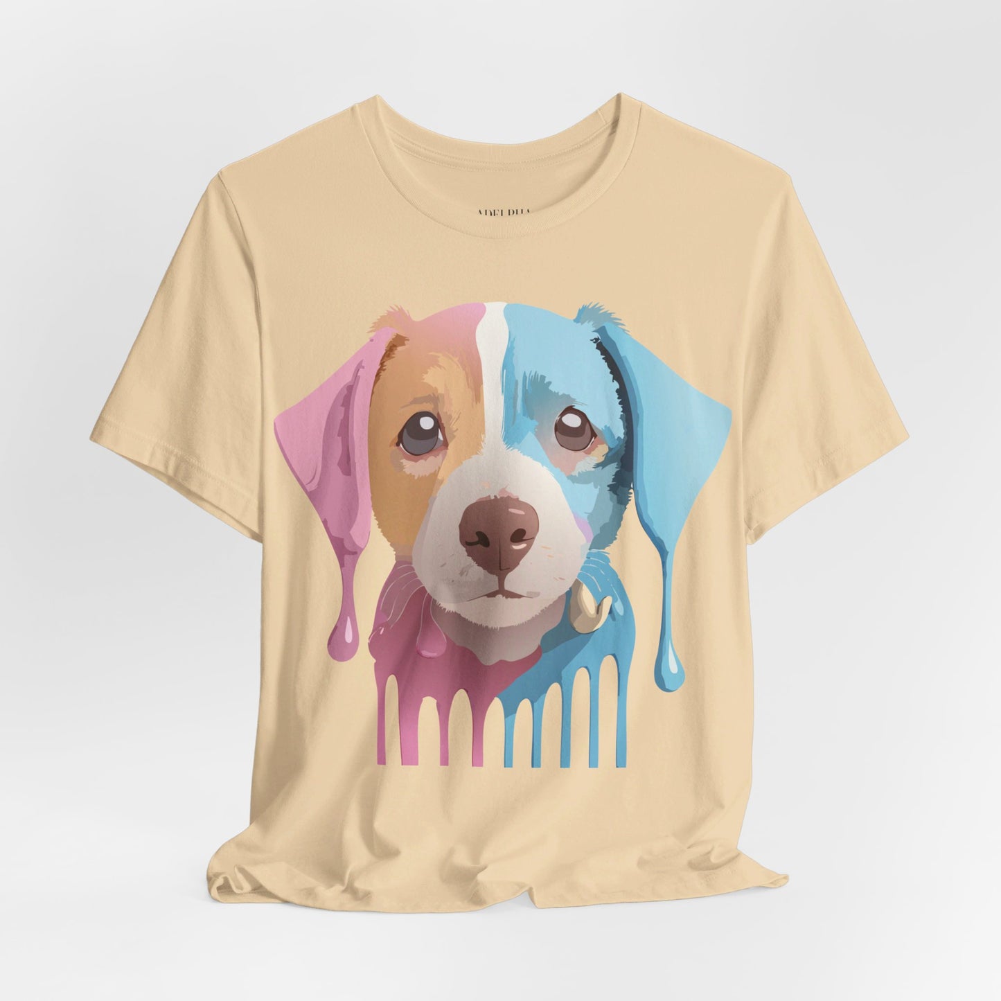 Natural Cotton Tee Shirt with Dog