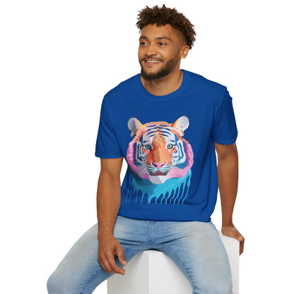 Tiger Print Unisex Softstyle Breathable Cotton Tee 64000 Gildan Shirt