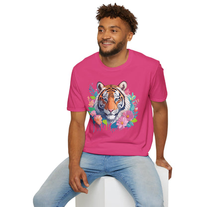 Tiger Themed Unisex Cotton Short Sleeve T Shirt Animal Print Tee