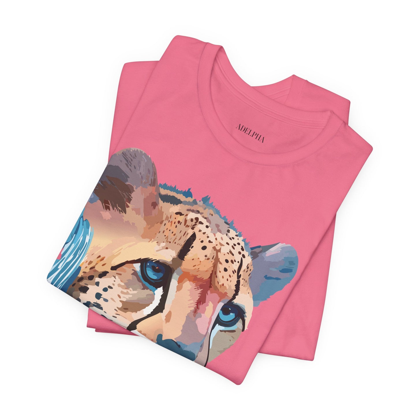 Natural Cotton Tee Shirt with Cheetah