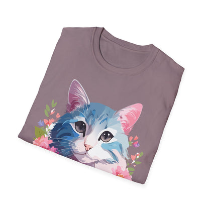 Cat Shirt Unisex Cat Tee Kitten Print Gildan Softstyle 64000