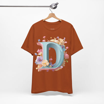 Natural Cotton Tee Shirt - Letters Collection - D Printify