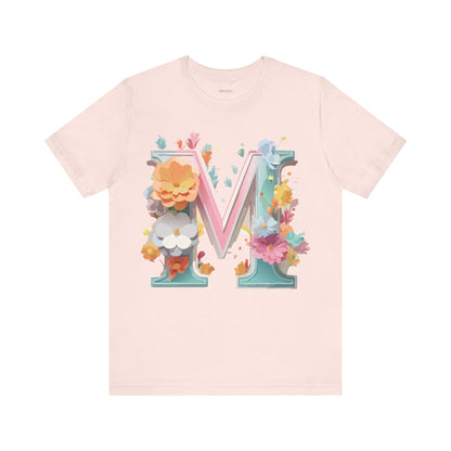 Natural Cotton Tee Shirt - Letters Collection - M Printify