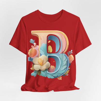 Natural Cotton Tee Shirt - Letters Collection - B Printify