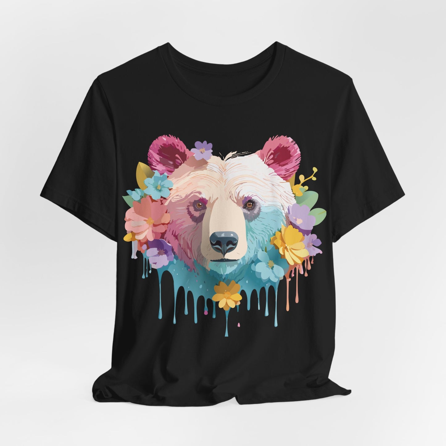 Natural Cotton Tee Shirt with Bear