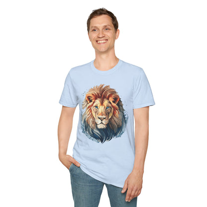 Unisex Lion Shirt Floral Lion Tee Gildan Softstyle 64000 Tee