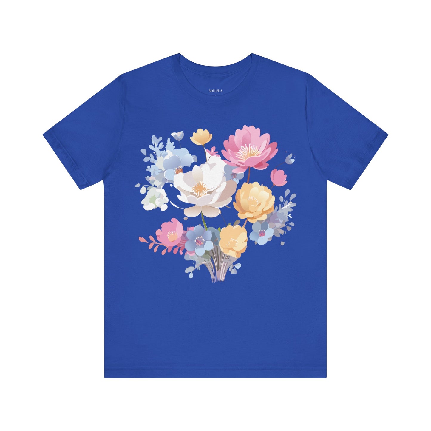 Natural Cotton Tee Shirt with Flowers