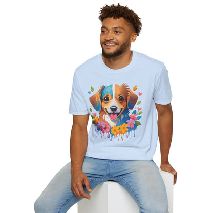 Dog Shirt Unisex Animal Tee 100 Percent Cotton Gildan Softstyle 64000