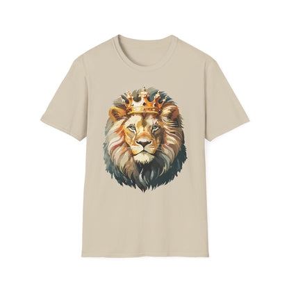 Unisex Lion Print T Shirt Softstyle 64000 One Hundred Percent Ring Spun Cotton