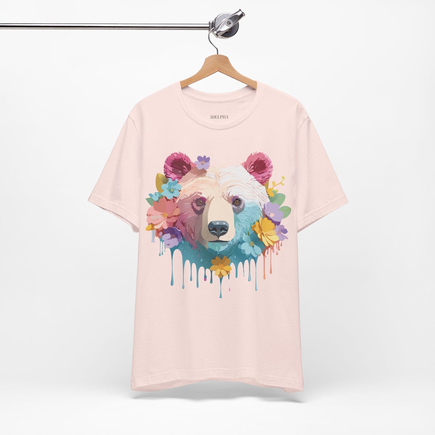 Natural Cotton Tee Shirt with Bear