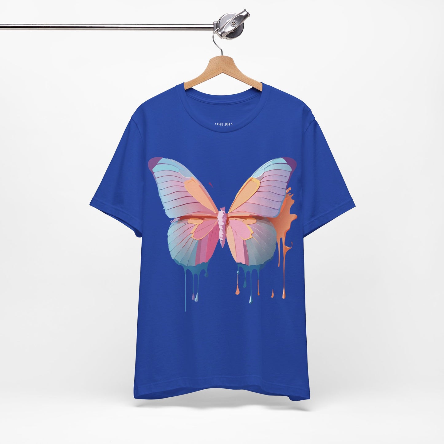 Natural Cotton Tee Shirt with Butterfly