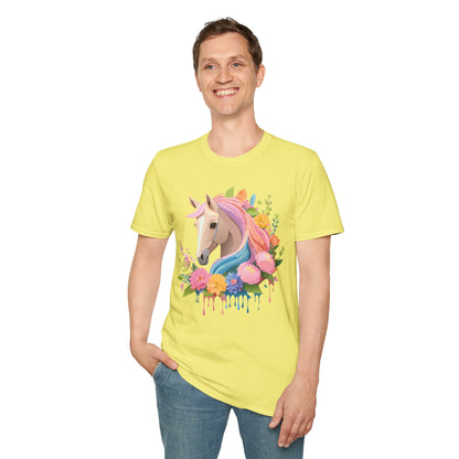 Unisex Horse Shirt Soft Cotton Tee With Animal Artwork Gildan Softstyle