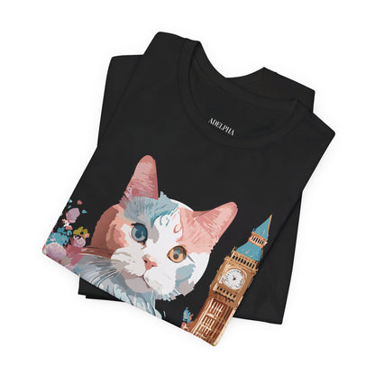 Natural Cotton Tee Shirt with Cat Printify