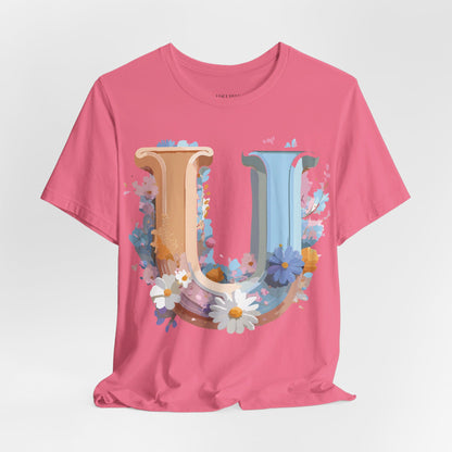 Natural Cotton Tee Shirt - Letters Collection - U Printify