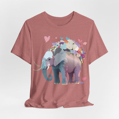 Natural Cotton Tee Shirt with Elephant Printify