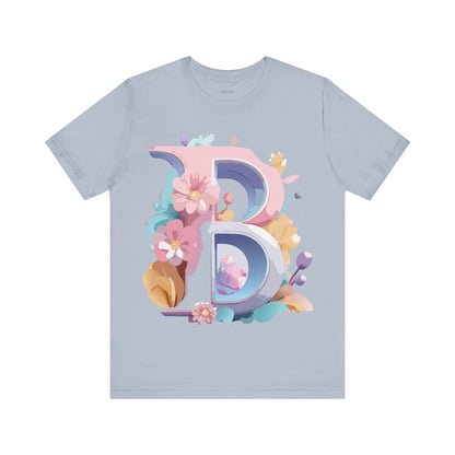 Natural Cotton Tee Shirt - Letters Collection - B Printify