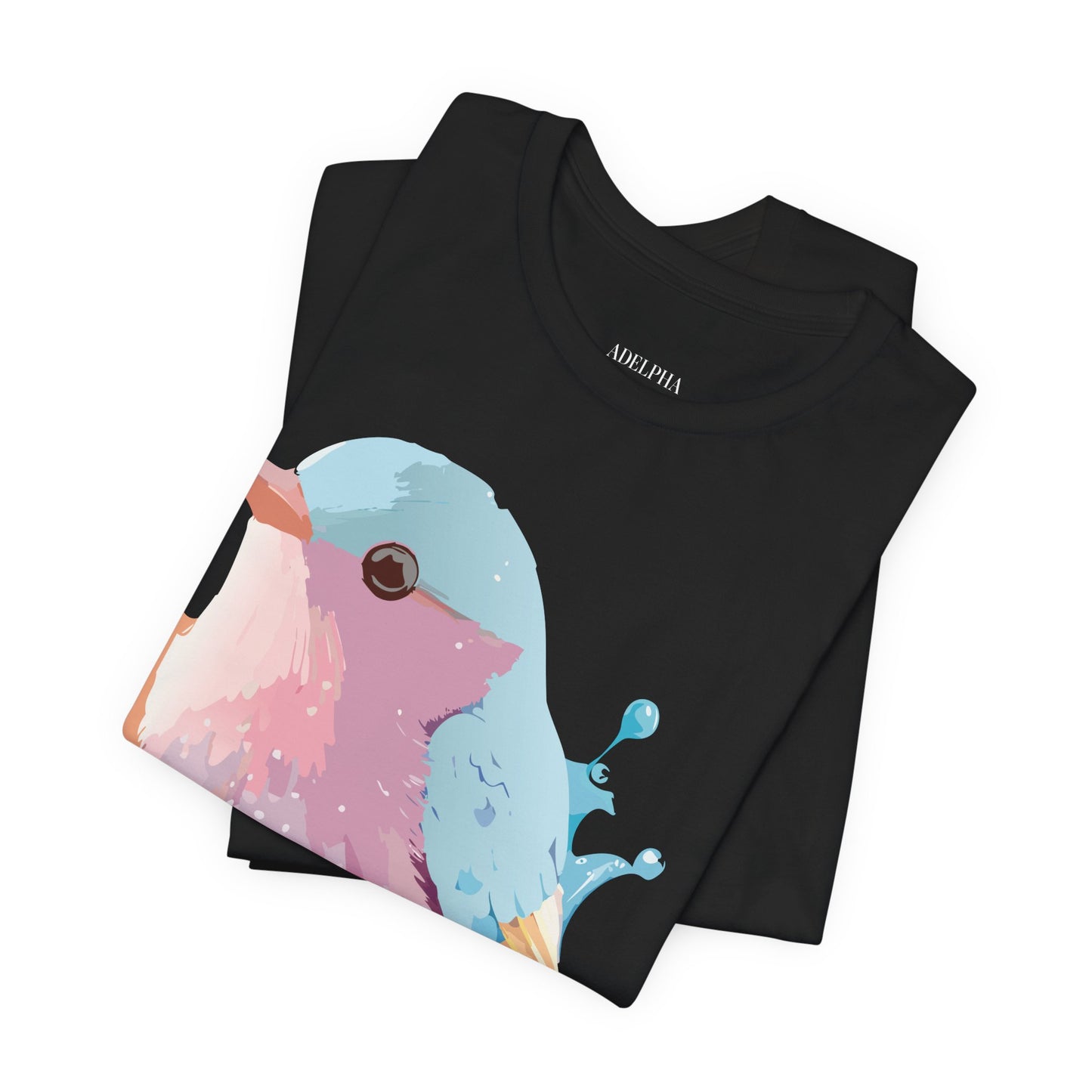 Natural Cotton Tee Shirt with Bird