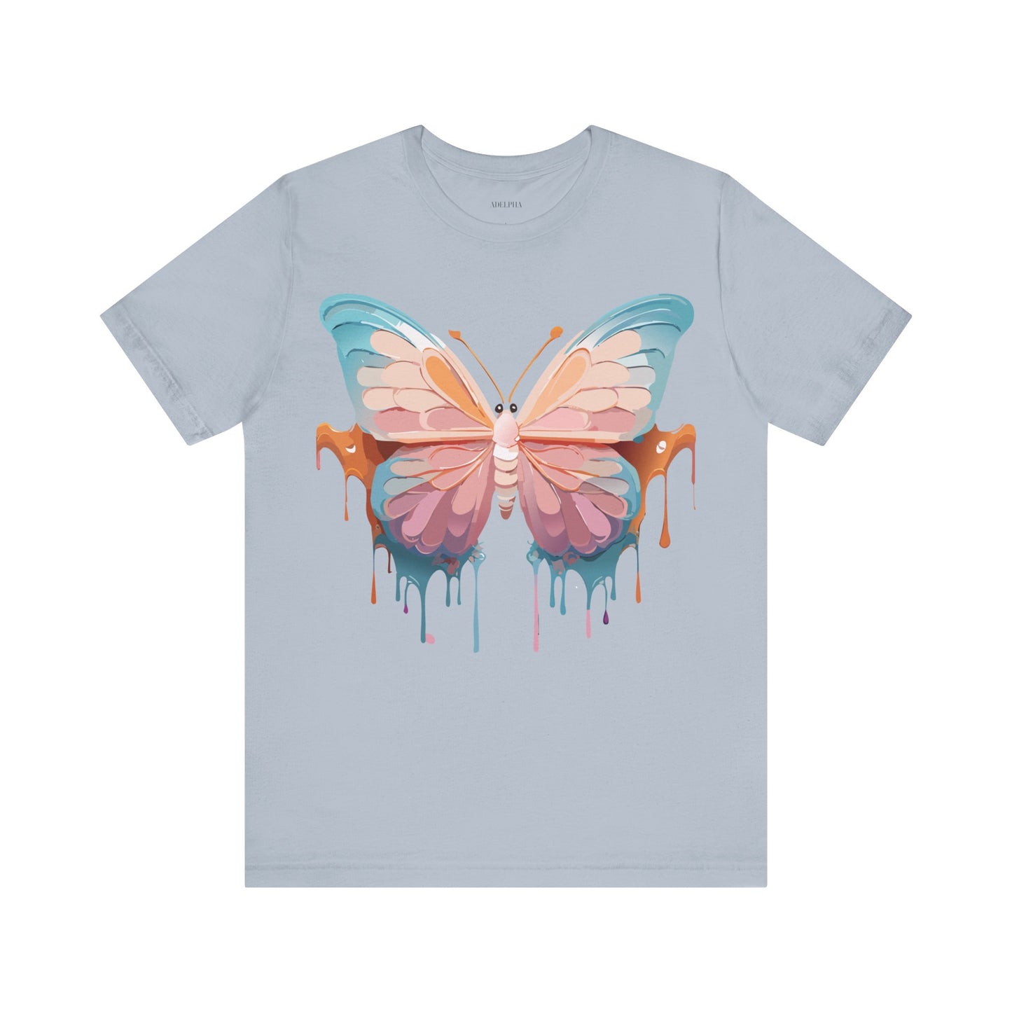 Natural Cotton Tee Shirt with Butterfly