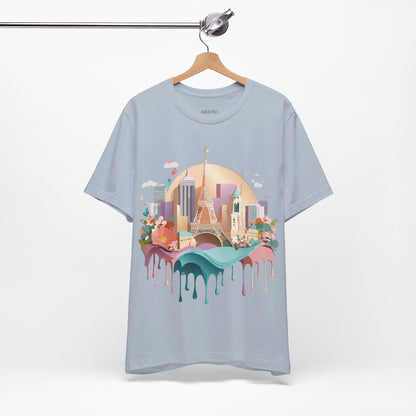Natural Cotton Tee Shirt - Beautiful Places Collection - Paris Printify