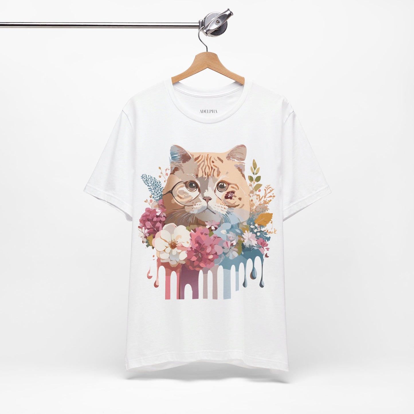 Natural Cotton Tee Shirt with Cat