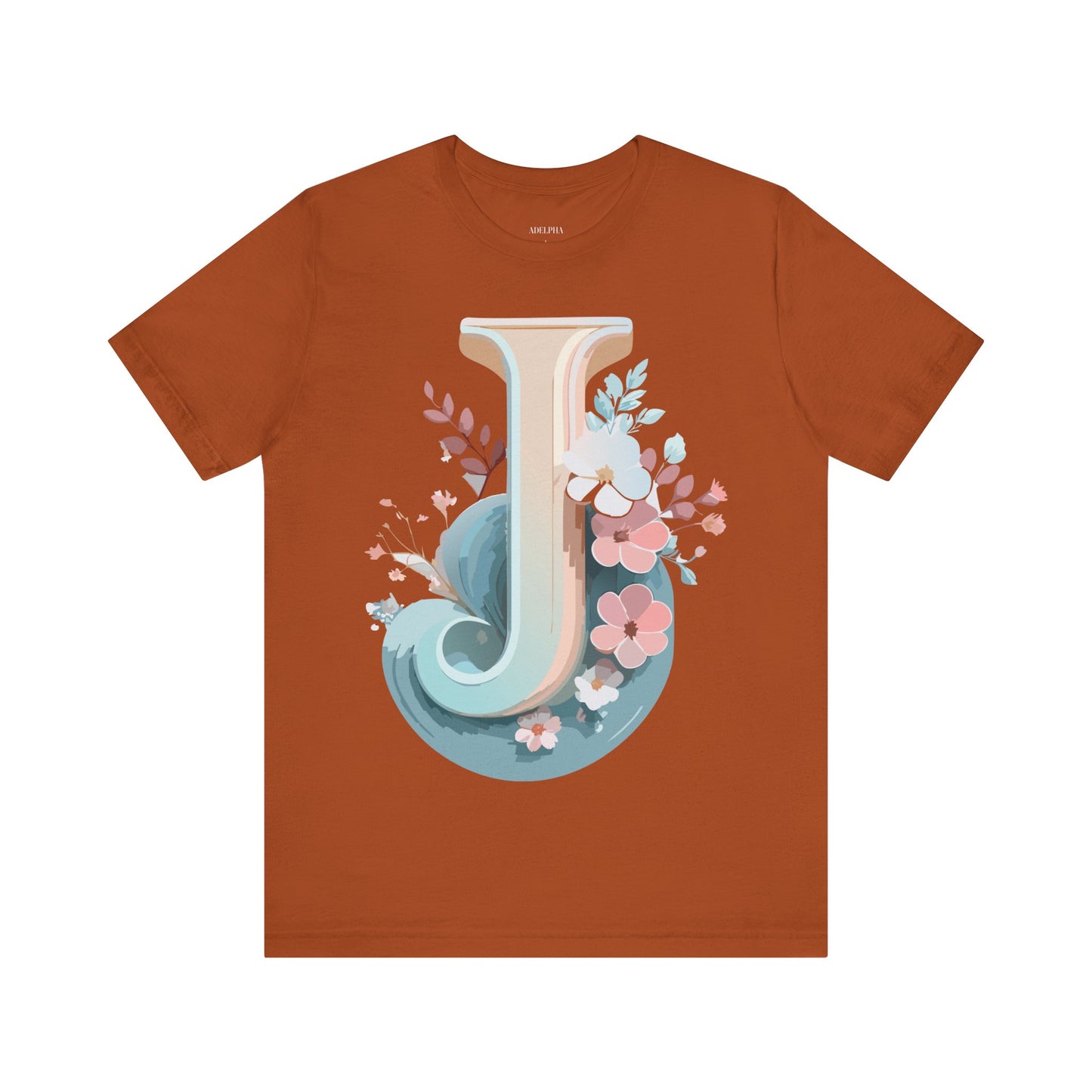 Natural Cotton Tee Shirt - Letters Collection - J