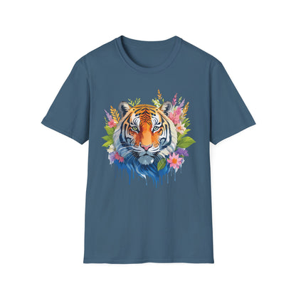 Tiger Print Unisex Gildan Softstyle Tee 64000 100 Percent Ring Spun Cotton