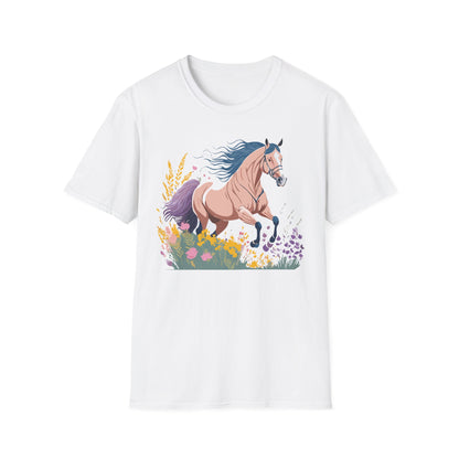 Unisex Horse Shirt With Animal Design Gildan Softstyle 64000 Tee